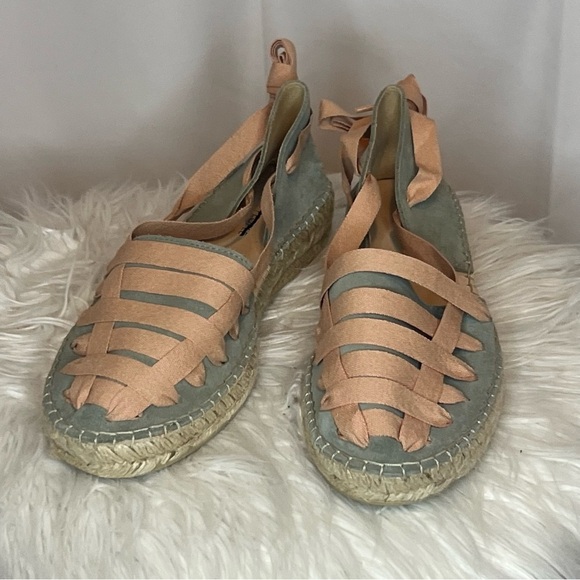NIB Free People Heat Wave Wrap Espadrille Suede Shoe Sandal EU40/US9 MSRP $158 - Picture 1 of 9